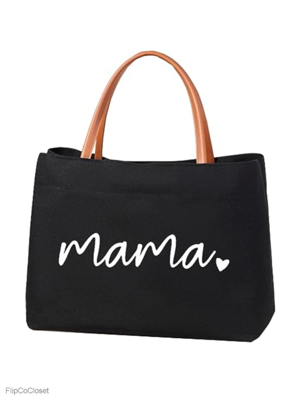 Canvas Tote Bag Mama Print Casual Handbag